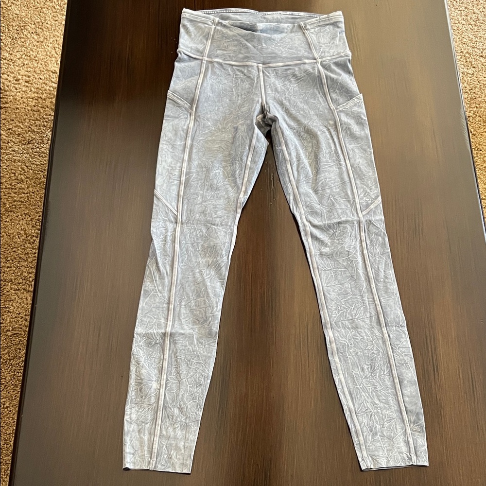Lululemon Fast and Free High Rise Ice Wash Asphalt Gray Size 4